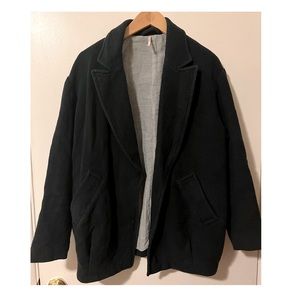 Free People Black Oversized Blazer